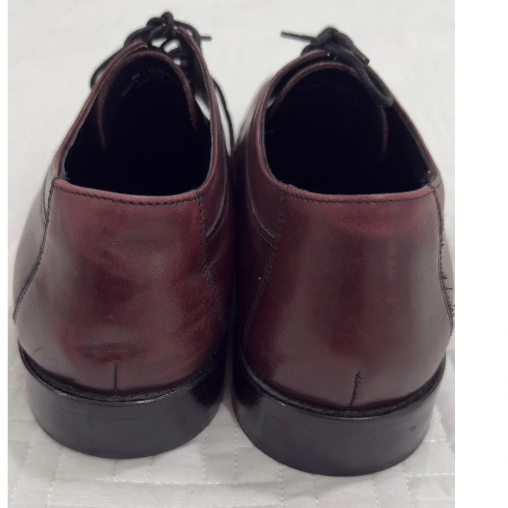 J. Murphy Johnston & Murphy Mens Burgundy Leather Cap Toe Oxford Shoes 14M